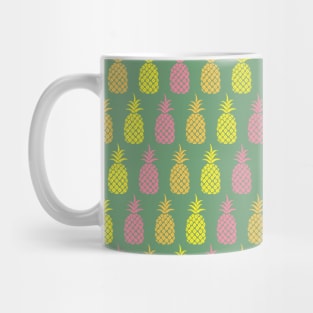 Tropical Green Neon Pineapple Print Mug